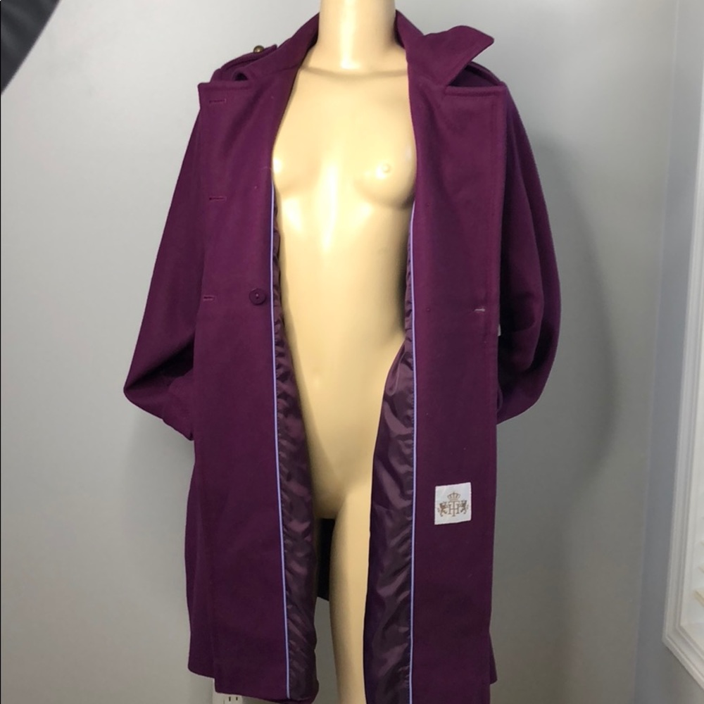 Tommy Hilfiger Purple wool blend coat - Picture 7 of 8